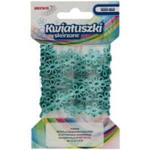 Łańcuszek kwiatki skórzane Brewis Niebieskie, 100cm
